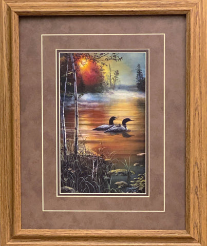 Jim Hansel Family Outing Loon Art Print-Framed