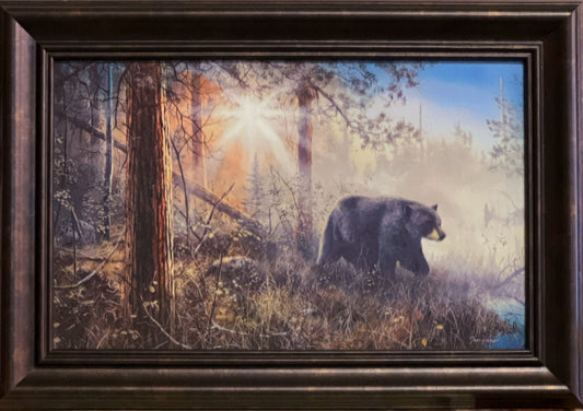 Jim Hansel Shadow in the Mist Bear Art Print-Framed Decorator 14.5 x 10