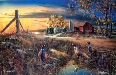 Jim Hansel Roadside Pheasant Signed and Numbered Print