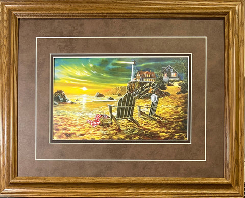 Jim Hansel Seaside Rendezvous Art Print- Framed 21 x 17