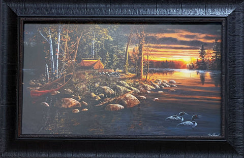Jim Hansel Wake up Call Lake Loon Art Print-Framed 22 x 14