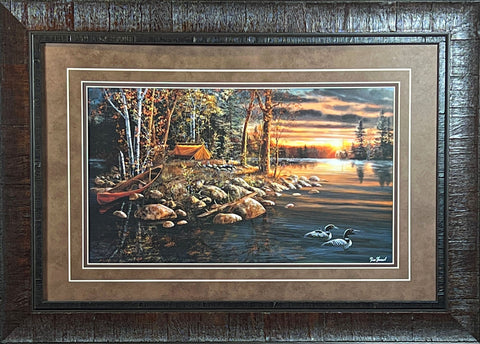 Jim Hansel Wake Up Call Loon Lake Art Print-Framed 27.5 x 19.5 - 27".5x19.5" Open Edition