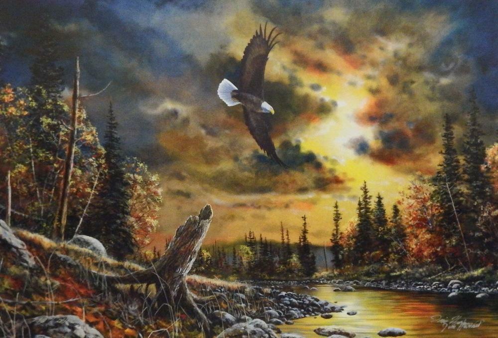 Jim Hansel Watchful Eyes Eagle Art Print 21.5 x 13.5