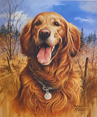 Jim Killen Signed Sporting Dog Art Print That's My Dog, Too-Golden Retriever (13x15.5)