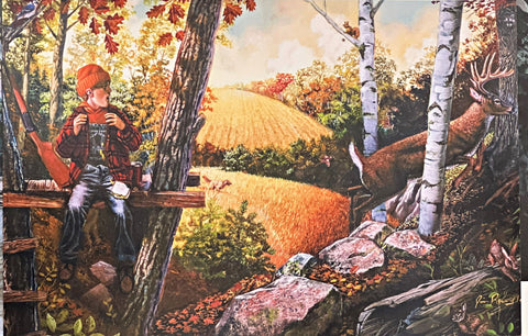 Jim Rownd Missed Opportunity Boy Deer Hunting Art Print- 18 x 12