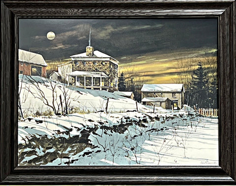 John Rossini Framed Stone Farmhouse Print Moon Shadows 28x22