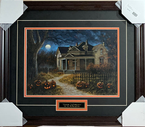 Jon McNaugton Happy Halloween Pumpkin Print-Framed