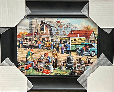 Ken Zylla Country Auction Farm Art Print-Framed 14.75 x 11.75