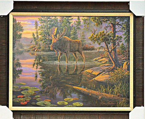 Kim Norlien King of the North Moose Art Print-Framed 34 x 28
