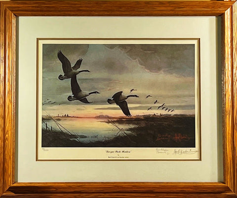 Les Kouba and Bud Grant Lac qui Parle Honkers Art Print-Framed