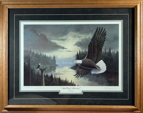 Les Kouba Bald Eagle Homestead S/N art Print-Framed
