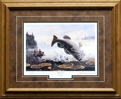 Les Kouba Bass A.M. Fishing Print- Framed