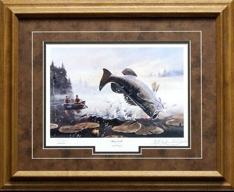 Les Kouba Bass A.M. Fishing Print- Framed