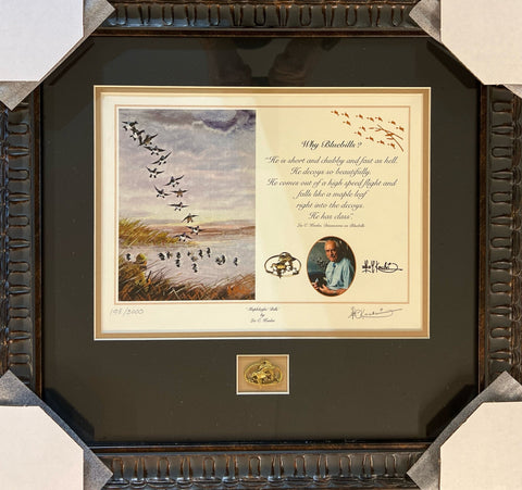 Les Kouba Bluebills with Pin FRAMED Art Print 19 x 18