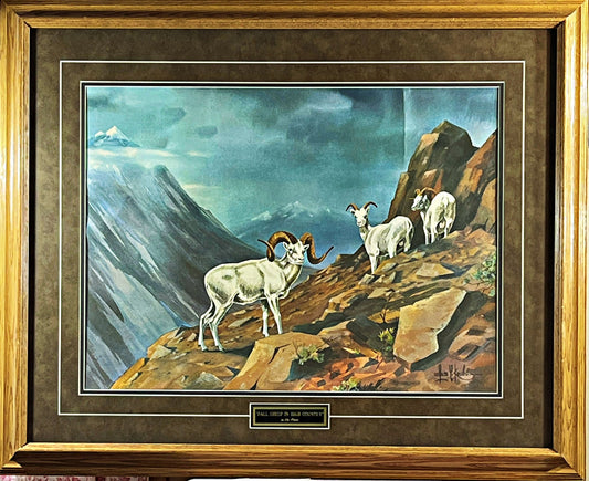 Les Kouba Dall Sheep in High Country Framed Print 32 x 26.5