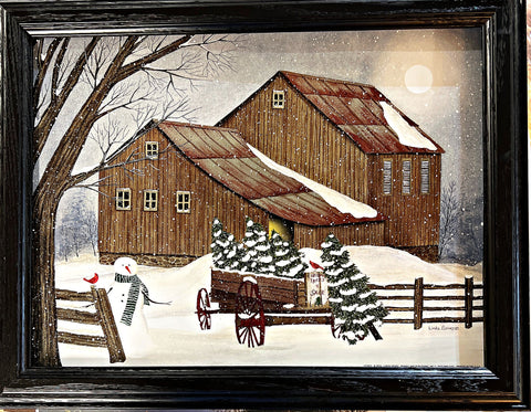 Linda Spivey Uncle Bob's Tree Farm Christmas Art Print-Framed 18.5 x 14.5