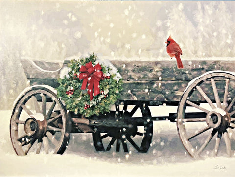 Lori Deiter Christmas Cardinal Art Print Cardinal Christmas (16"x12")