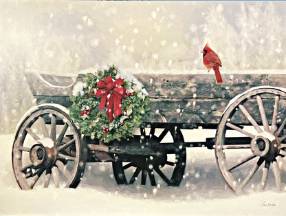 Lori Deiter Christmas Cardinal Art Print Cardinal Christmas (16"x12")