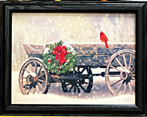 Lori Deiter Framed Christmas Cardinal Art Print Cardinal Christmas (18.5"x14.5")