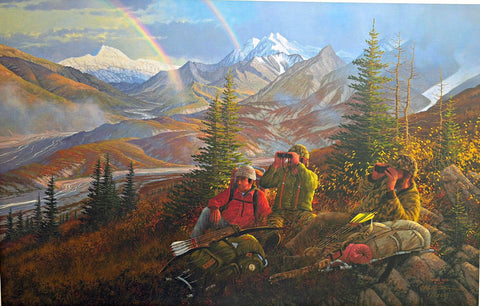Michael Sieve S/N Backpacking Art print Backcountry-Hike In 27"x17" #7 out of 1325
