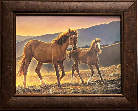 Nancy Glazier Star and her Foal Horse and Colt Art Print-Framed 25.5 x 20.5
