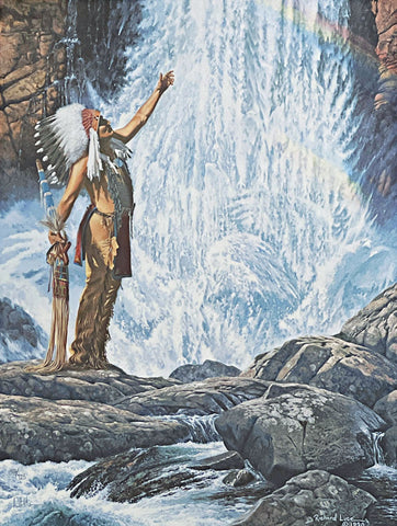 Richard Luce River of Life S/N Native American Art Print-24 x 18