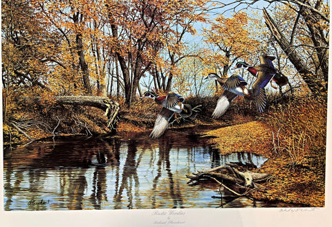 Richard Plasschaert  Rustic Woodies Duck Art Print-Signed 25 x 16.5