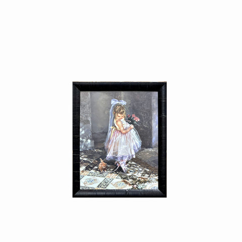 Sandra Kuck Little Darling Girl and Kitten Art Print-Framed 19 x 23