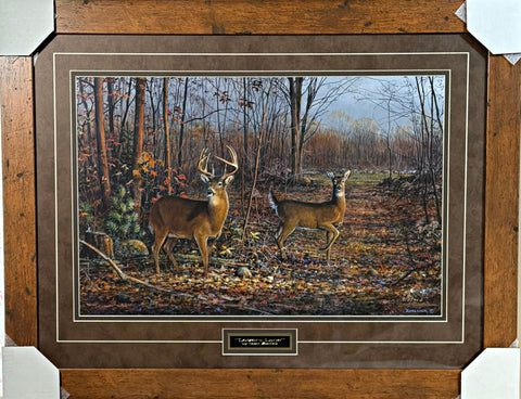 Scott Zoellick Lover's Lane Whitetail Deer S/N Art Print-Framed 31.5 x 24.5