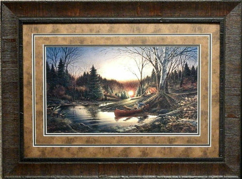 Terry Redlin Morning Solitude Camping Art Print-Framed 27.5 x 20.5