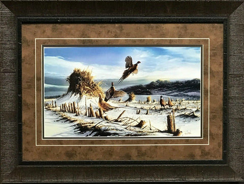 Terry Redlin Startled Country Pheasant Art Print-Framed