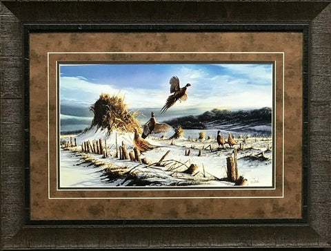 Terry Redlin Startled Country Pheasant Art Print-Framed
