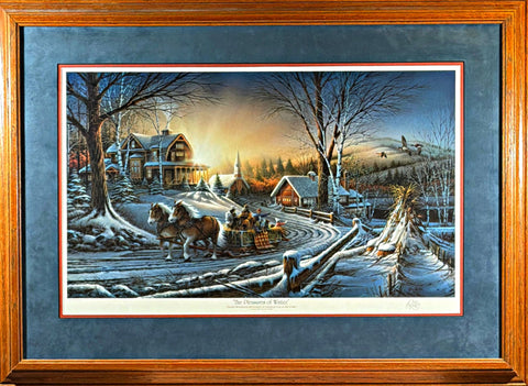 Terry Redlin The Pleasures of WInter Art Print-Framed Artist Proof-33 x 24