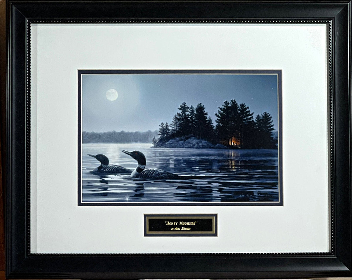The Honey Mooners Loon Lake Print by Scott Zoellick-Framed 21 x 17