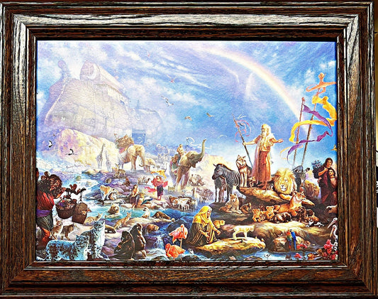 Thomas Dubois Framed Decorator Noah's Ark Print The Celebration (14.5"x11.5")