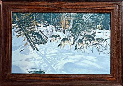 Andrew Kiss Silent Tracks Wolves Decorator Art Print-Framed 14.5 x 10.5
