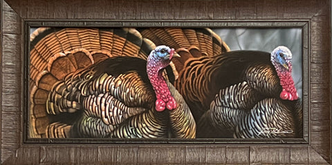 Jerry Gadamus Talking Turkey Art Print Framed 28.5 x 14.5