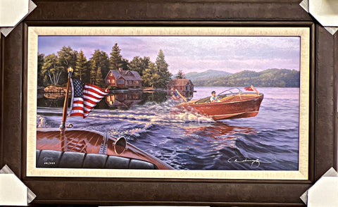 Darrell Bush In the Wake of a legend S/N Boat Art Print 37.5 x 23.5