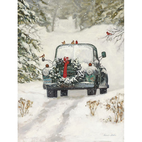 Bonnie Mohr Winter Park Cardinal Old Truck Art Print (18x24)