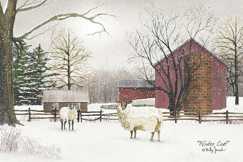 Billy Jacobs Winter Coat Sheep farm  PaperArt Print 12 x 9