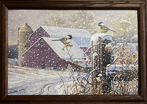 Tim Schultz Homecoming Chickadee Farm S/N Art Print-Framed 23.5 x 16.5