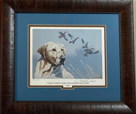 Phillip Crowe 1986-87 National Waterfowl Conservation Stamp Print SN-Framed