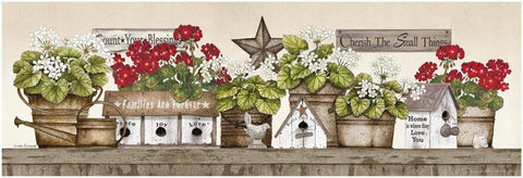 Spivey, Geranium Shelf Flower Art Print-36 x 12