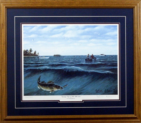 Les Kouba Opening Day on Mille Lacs-Framed