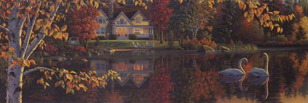 Kim Norlien Autumn Grace Fall Lake Scene Art Print 14.5x5