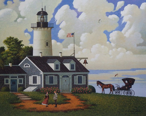 Charles Wysocki Jayson Sparking the Lighthouse Keeper's Daughter- Canvas