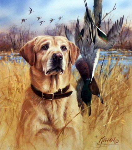 James Killen Faithful Friends-Yellow Lab Print