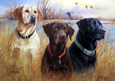James Killen Great Hunting Dogs IV Labrador Retrievers SN AP 25.5 x 17.5