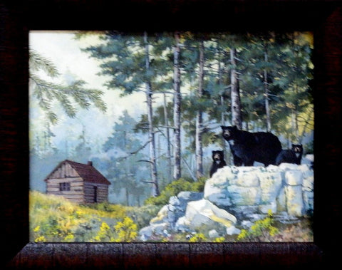 Anita Phillips Bear Cabin-Framed