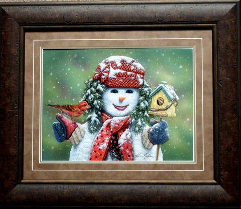 Kim Norlien Snow Sister-Snowman Print-Framed